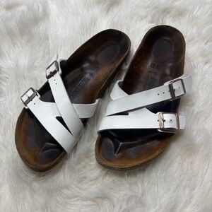 Birkenstock Yao White Slide Sandal size 40